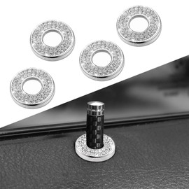 QZTYTY 4PCS Bling Car Inner Door Lock Covers, Bling Car Accessories, Crystal Auto Decals for Women Girls, Sparkly Rhinestones Auto Door Bolt Decorations Compatible with B-e-n-z A/B/C/D/E Class