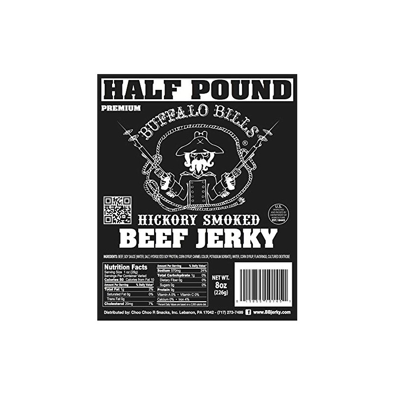 Buffalo Bills 8oz Premium Hickory Beef Jerky Pieces (hickory smoked
