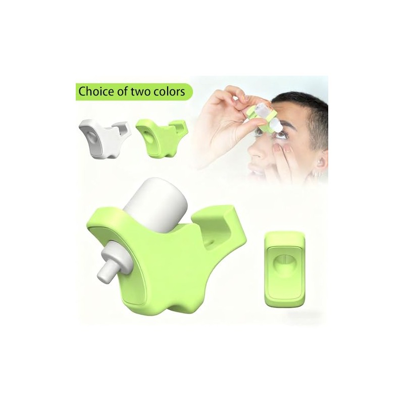Guía Universal Gotas Oftálmicas Soporte Silicona Reutilizable Frascos Verde Blanco