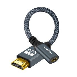 Twozoh Full Size to Micro HDMI Adapter, Supports 3D/4K 1080p (20CM/0.6FT)
