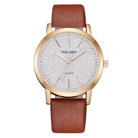 OFFCUP Women's Leather Quartz Watch, Leather Strap Ladies Watches, Analog Quartz with Watches Starry Dial, 3 Hand Quartz Watch, Premium Fashion Wrist Watch for Women Ladies Girls (Brown)