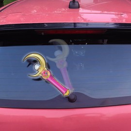 Moon Stick *REFLECTIVE* Wand WiperTags attach to rear vehicle wiper blades. Made in USA.