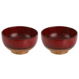rebirth(リバース) 大汁椀 14.3×8cm 2個セット お碗 赤 レッド 和食器 木製 軽い 割れにくい もえぎ （朱色）