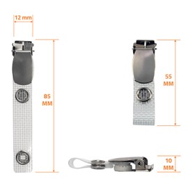 Karteo Clip for ID Card Sleeves [Pack of 1] Clips with Metal Press Stud Fabric Reinforced for Card Sleeves Business ID Card Holder Card Holder