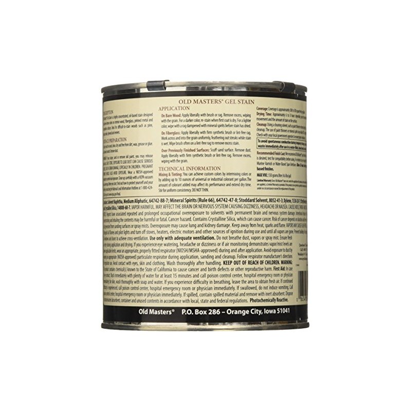 Old Masters 80604 Gel Stain, 1 Quart, Early American, 32