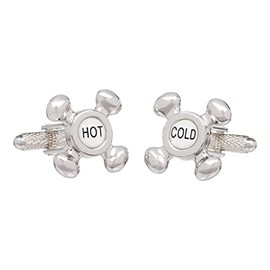 Hot and Cold Tap Cufflinks In Onyx Art Cufflinks Gift Box