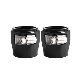 LKAHG Car Hose Finisher Clamp, 2PCS 4AN Aluminum Vehicle Hose Pipe Clamps with Screw Band, Automotive Hose Connectors Accessories, Universal for 1/4 Diesel Gas and Fuel Hose Pipe