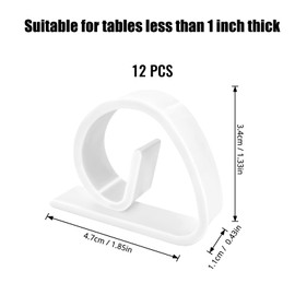 Andiker 12Pcs Tablecloth Clip, Plastic Picnic Table Cloth Holders Lightweight Table Cover Clamps for Outdoor Restaurant Banquet Wedding Graduation Party (White)