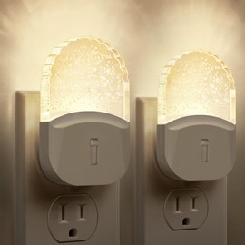 Briignite Bubble Night Light Plug in, LED Acrylic Night Light, 2 Pack, Decorative Dimmable Nightlight Dusk to Dawn Sensor, Soft 3000K Warm Nightlight for Bathroom, Hallway, Bedroom