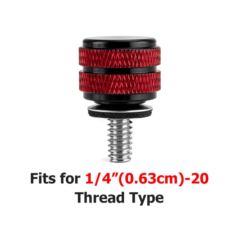Wsays Seat Bolt Mount Screw Oxidized Black with Red 1/4"-20