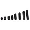 Fdit 200pcs M3 Black Carbon Steel Socket Cup Point Grub