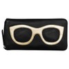 ili New York Smooth Leather Soft Eyeglass Case, Zip Closure