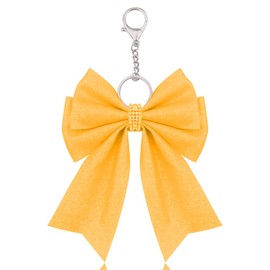 Cheer Bow Keychain for Bag Backpack Charms for Women Girls Glitter Cheer Bows for Girls Cheer Bag Accessories for Cheerleaders Cheer Coach Gift for Friend Cheerleader Gifts for Daughter Sister