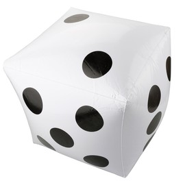 Giant Inflatable Dice, GLADFRESIT 32cm Inflatable Dice Toys for Games Props Pool Party Favors (White)
