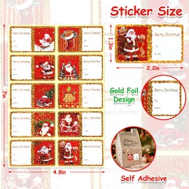 Jactales Christmas Gift Tag Stickers Gold Foil – Xmas Present Label Stickers for Gift Bags, Self Adhesive Holiday Name Stickers for Gift Wrapping, to and from Sticky Tags, Peel and Stick On, 180 PCS