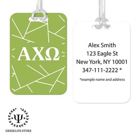 GREEKLIFE.STORE Alpha Chi Omega Luggage Bag Tag (Rectangular) - Design: Alpha Chi Omega # 5