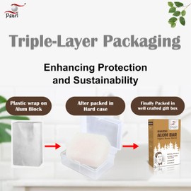 Pearl Shaving Alum Bar (Fitkari) - 100g | 100% Pure Natural Alum Stone | Gentle & Effective | Ideal for Razor Burn Relief | Chemical-Free Shaving Aid, white