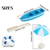 4 Sets of Miniature Rowboat Mini Blue Boat with Oars