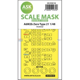 ArtScale ASKM48136 1:48 ASK/Art Scale Double-Sided Mask - A6M2b Zero Type 21 (ACA kit)
