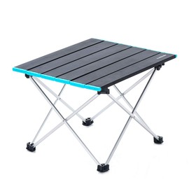 Naturehike Portable Camping Side Tables with Aluminum Table Top: Hard-Topped Folding Table in a Bag for Picnic, Camp, Beach, Boat, Useful for Dining & Cooking with Burner, Easy to Clean (Gray)