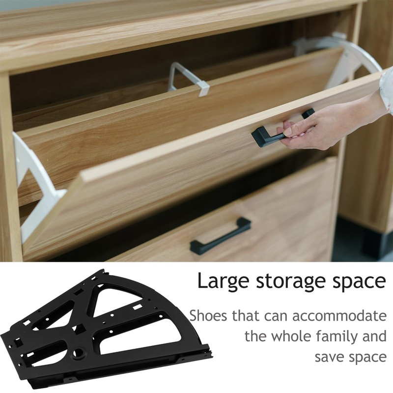 Coshar 4Pcs 2 Layers Shoes Drawer Cabinet Hinges Stainless Steel