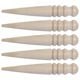 CRAFTPOINT 5 x Leather Edge Slicker - 14 cm Wood Burnisher with 4 Grooves, Edge Polisher for Leather, Wood Slicker for Leatherworking, Saddle Tool, DIY Leather Tool Set
