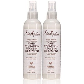 Shea Moisture 100% Virgin Coconut Oil Leave-In Treat 8 Ounce (237ml) (2 Pack)