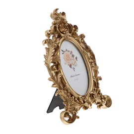 Ipetboom Retro Picture Frame European Style Resin Photo Holder for Desktop Decoration Practical for Bedroom Living Room Decor