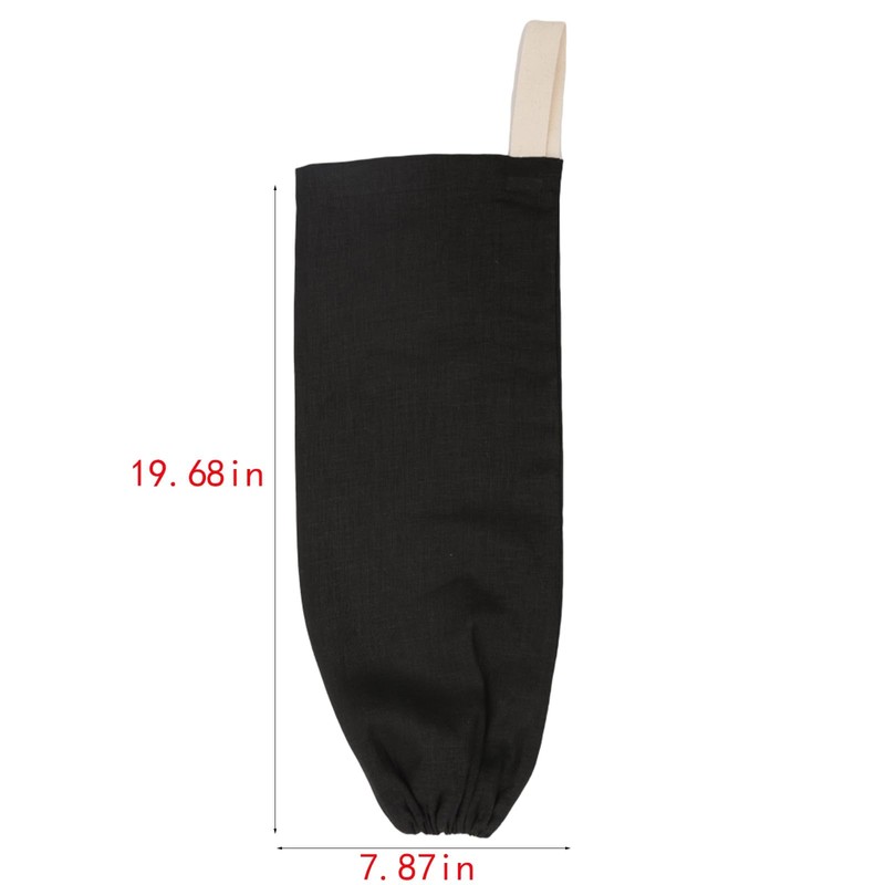 HSOFTIFY 100% Linen Plastic Bag Holder 2 Pcs with Hanging