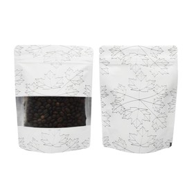 White Stand Up Pouch with Clear Window Aluminum Zipper Seal Lock Heat Sealable Food, Pet Treat, Beauty Smell Proof Storage Bags for Small Business, Pop Up Shop (100, 7.48 inch x 11.42 inch)