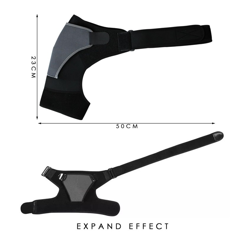 JTMKYO 1 Piece Grey Shoulder Pad, Adjustable Shoulder Support, Rotator