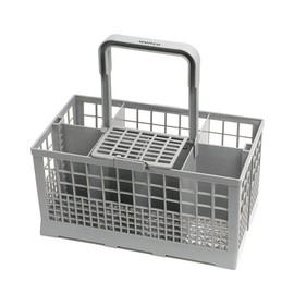 wenco Dishwasher Basket, Cutlery Basket for Dishwasher, wenco Premium Washing Basket, Removable Handle, Folding Grid Lid, Plastic, 24 x 14 x 24.5 cm, Grey