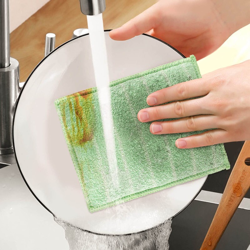 Pack of 6 Bamboo Microfibre Window Cleaning Cloths Reusable Cleaning