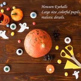 Realistic Plastic Halloween Eyeball Half Round Acrylic Eyeball Doll Making Eyes 1.18 in Diameter Fake Eyes for Halloween Decor Art Dolls Props, Blue