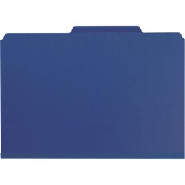 Smead Pressboard Classification File Folder with SafeSHIELD Fasteners, 1 Divider, 2" Expansion, Legal Size, Dark Blue, 10 per Box (18732)