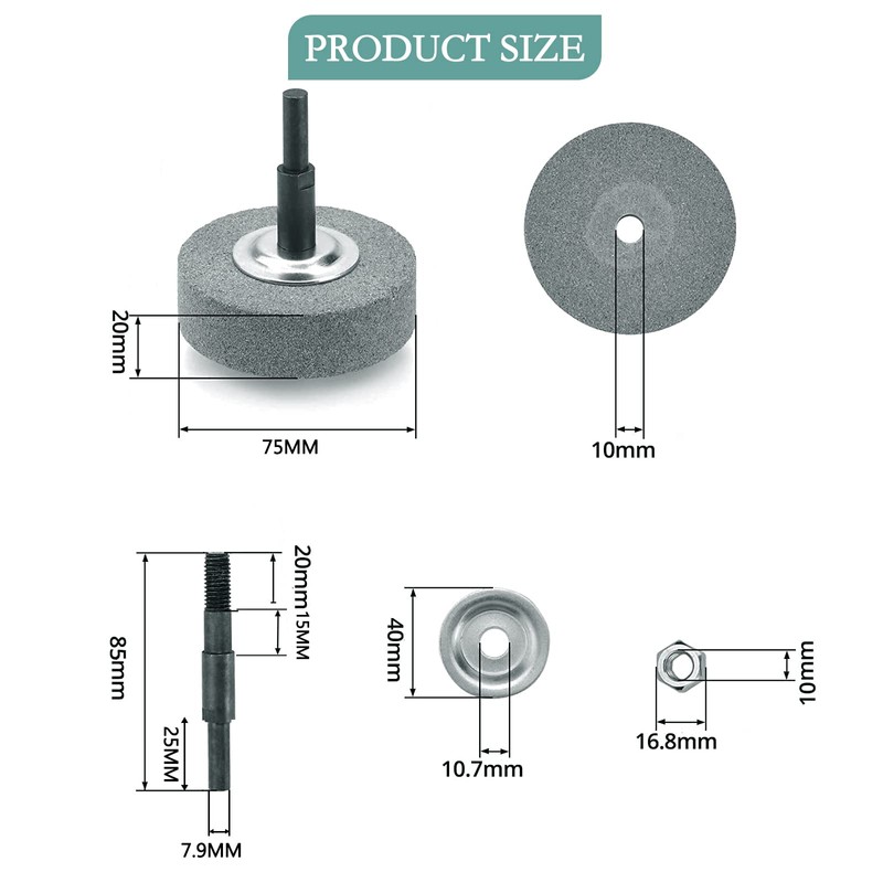XZEIT Grinding Wheel Adapter and Grinding Stone for Drill, Metal