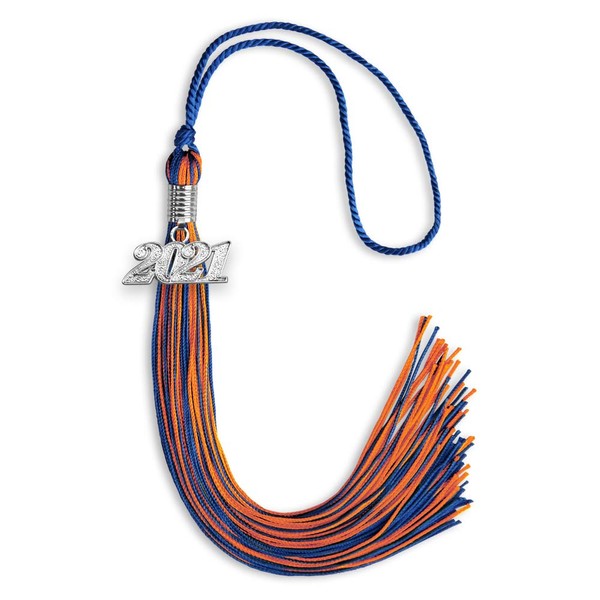 Endea Graduation Mixed Double Color Tassel with Silver Date Drop