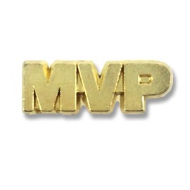 SHOP AWARDS AND GIFTS MVP Most Valuable Player Sports Team Metal Lapel Pin, Bulk Pack of 20, Poly Bagged, 3/4 Inch