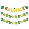 Hawaiian Party Decorations Hawaiian Aloha Party Banner Glittery Tropical Leaves