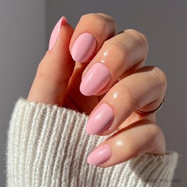 Glamnetic Short Oval Press On Nail Collection - Nail Glue & Remover:_Think Pink