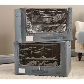 QVC Periea Set of 2 Jumbo Tarp Storage Boxes - Colour: Green