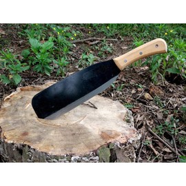 Professional Billhook Machete(Matchet) Brush Axe-Short Personal Machete With a Well Balanced Handle , , 8.5cm Steel Blade x 37.8cm Overall Length. Use #65 Pure Steel and 4mm Extra Thickness Steel.
