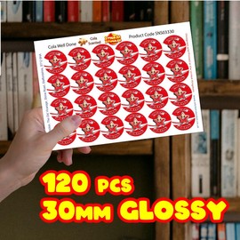 120 Cola Well Done Scented 30mm Reward Stickers for Teachers, Parents and Party Bags