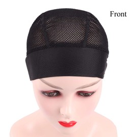Ecojunmi 2pcs Crochet Braid Headband Wig Cap With 6pcs Free Wig Combs, Black Big Hole Wig Caps For Making Wigs, Crochet Wig Cap With Turban Headwrap