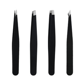 Double H Trade Stainless Steel Tweezers Set, 4 Types