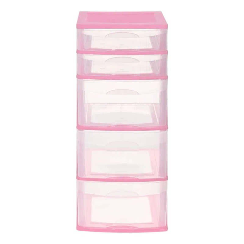 Cajonera De Plástico Italhome Fox 5 Organizador Multiusos Rosa