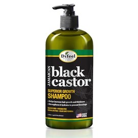 Difeel- Champú de ricino negro jamaicano de crecimiento superior, 33,8 oz. - Champú sin sulfatos elaborado con ingredientes naturales | Sin Sulfatos, 
