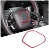 autopart2021 Red Carbon Fiber Steering Wheel Emblem Trim Frame For