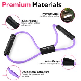 Figure 8 Fitness Resistance Bands with Handles - Exercise Tube Band Set of 3 for Arm and Shoulder Stretch, Rope 8 Word Elastic for Women and Men