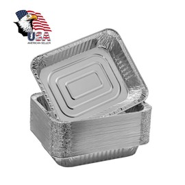 10.25 X 12.25 in Aluminum Pans - Aluminum Pans Without LIDS - Disposable FOIL DRIP Pans - DRIP Pans for Outdoor Grill – BBQ Grill Grease Tray - Aluminum FOIL Grill Accessories – 50 Pack -